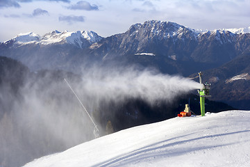 Image showing Snow cannon Makes artifical snow 