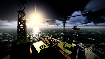 Image showing Oil rig  platform