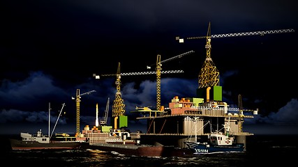 Image showing Oil rig  platform