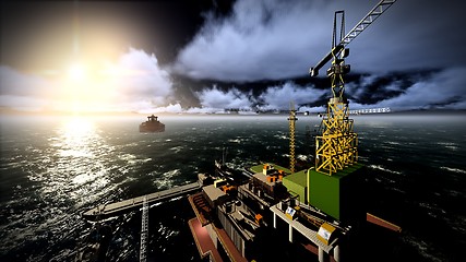 Image showing Oil rig  platform