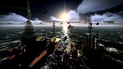 Image showing Oil rig  platform