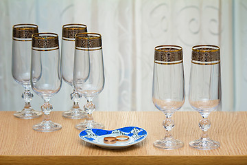 Image showing Six beautiful glass of the glass.