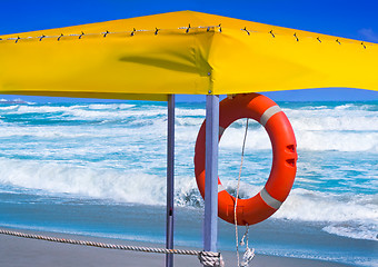 Image showing A lifeline to rescue drowning in the sea.