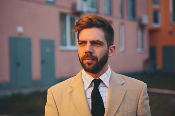 Image showing young man posing in the street