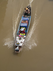 Image showing Classic, wooden boat in Thailand