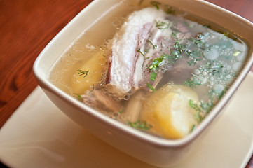 Image showing soup with lamb meat