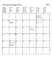 Image showing 2015 Calendar - May