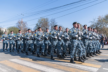 Image showing Police special troop on parade