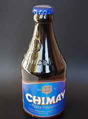 Image showing Chimay blue beer bottle