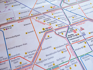 Image showing Tube map of Berlin underground aka Ubahn