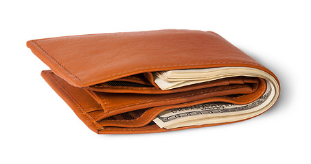 Image showing Leather Wallet Full Of Dollars