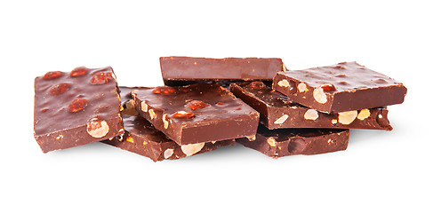 Image showing Chaotic Heap Of Dark Chocolate