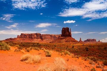 Image showing Iconic peaks of rock formations in the Navajo Park of Monument V