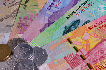 Image showing Different Indonesian rupiah on the table