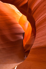 Image showing Sandstone waves and colors inside iconic Antelope Canyon