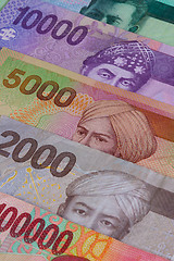 Image showing Different Indonesian rupiah on the table