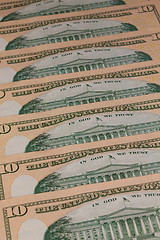 Image showing Detail of the same pattern of dollar bills 