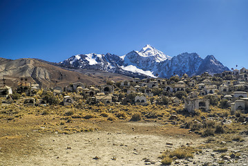 Image showing Cemetery under Huayna Potosi