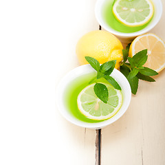 Image showing mint infusion tea tisane with lemon