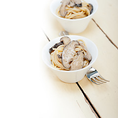 Image showing Italian spaghetti pasta and mushrooms