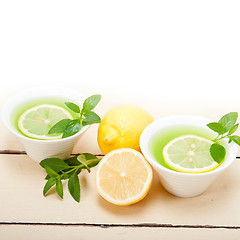 Image showing mint infusion tea tisane with lemon