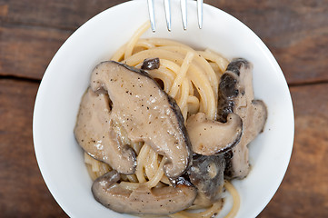 Image showing Italian spaghetti pasta and mushrooms