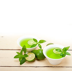 Image showing mint infusion tea tisane with lime