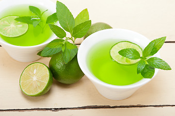 Image showing mint infusion tea tisane with lime