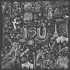 Image showing Vector background I love you 08