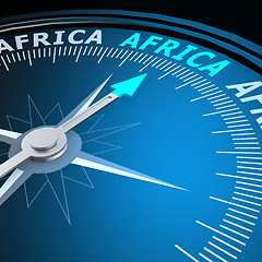 Image showing Africa word on compass