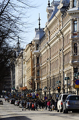 Image showing HELSINKI, FINLAND – MARCH 22, 2014: Pohjoisesplanadi - street 