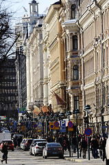 Image showing HELSINKI, FINLAND – MARCH 22, 2014: Pohjoisesplanadi - street 