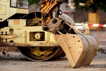 Image showing Industrial interior with bulldozer inside