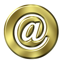 Image showing 3D Golden Framed Email Symbol