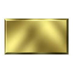 Image showing 3D Golden Square Button