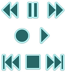 Image showing Aqua Glass Audio Buttons