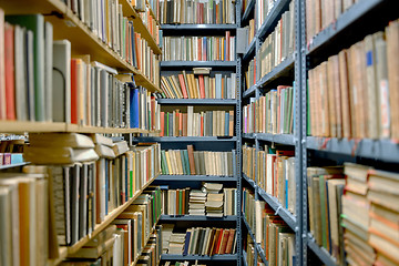 Image showing Library interior with books