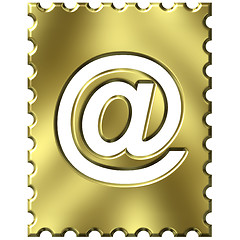 Image showing 3d golden stamp with email symbol