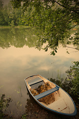 Image showing landscape with old boat