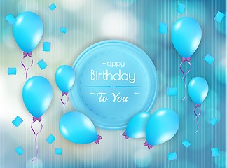 Image showing happy birthday badge with balloons