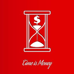 Image showing time is money wit sand glass