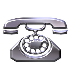 Image showing 3D Silver Antique Telephone