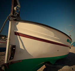 Image showing fishing boat on the sand