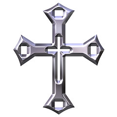 Image showing 3D Silver Artistic Cross