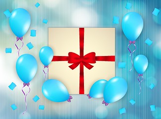 Image showing gift and balloons