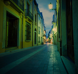 Image showing Tossa de Mar, Catalonia, Spain, 18.06.2013, old town street