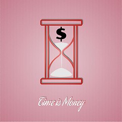 Image showing time is money wit sand glass