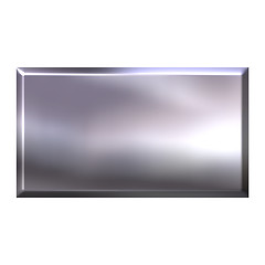 Image showing 3D Silver Square Button