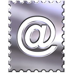 Image showing 3d silver stamp with email symbol