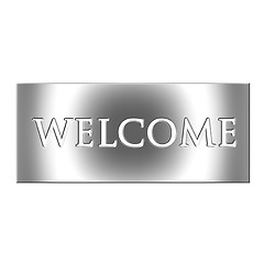 Image showing 3D Silver Welcome Sign